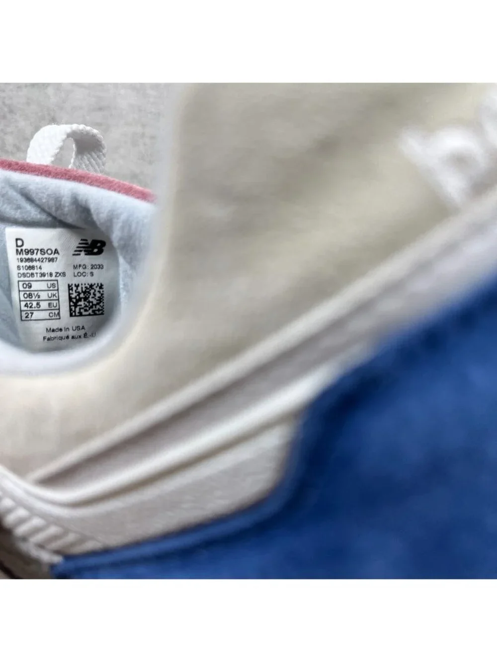 New Balance 997 USA Sneakers - Men's Size 9 - Seasonal Colors White Pastel